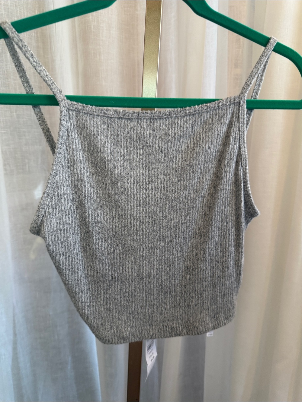 Topshop Gray Ribbed Knit Camisole